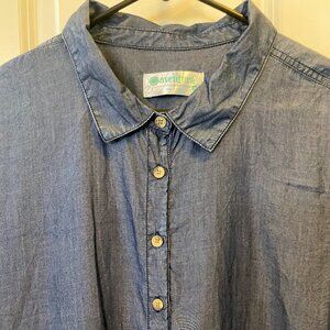 Adventura Sustainable 100% Tencel Front Knot Button Up Short Sleeved Shirt